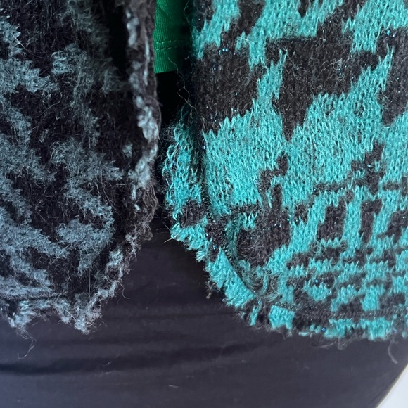 NWT🎁 Free People Better Together Blazer Women's Black & Teal Metallic Oversized - Picture 9 of 13